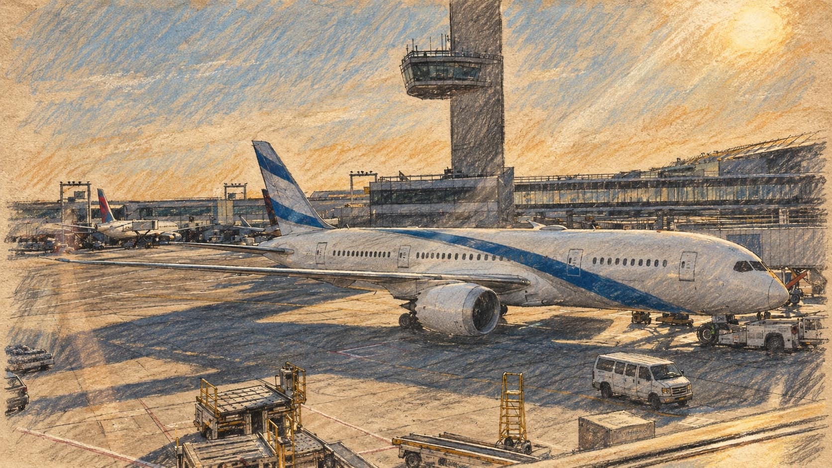 Obrázek k článku: Let společnosti El Al do Miami se kvůli technické závadě vrátil na Ben Gurionovo letiště