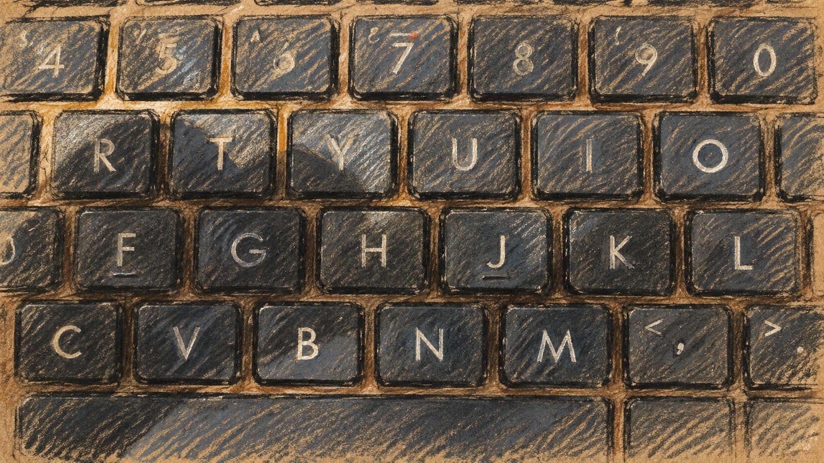 Courtroom-sketch editorial illustration of an archival close-up of dark laptop keyboard keys, used as generic computing context for financial technology; it does not depict Capitolis software, equipment or the financing transaction.