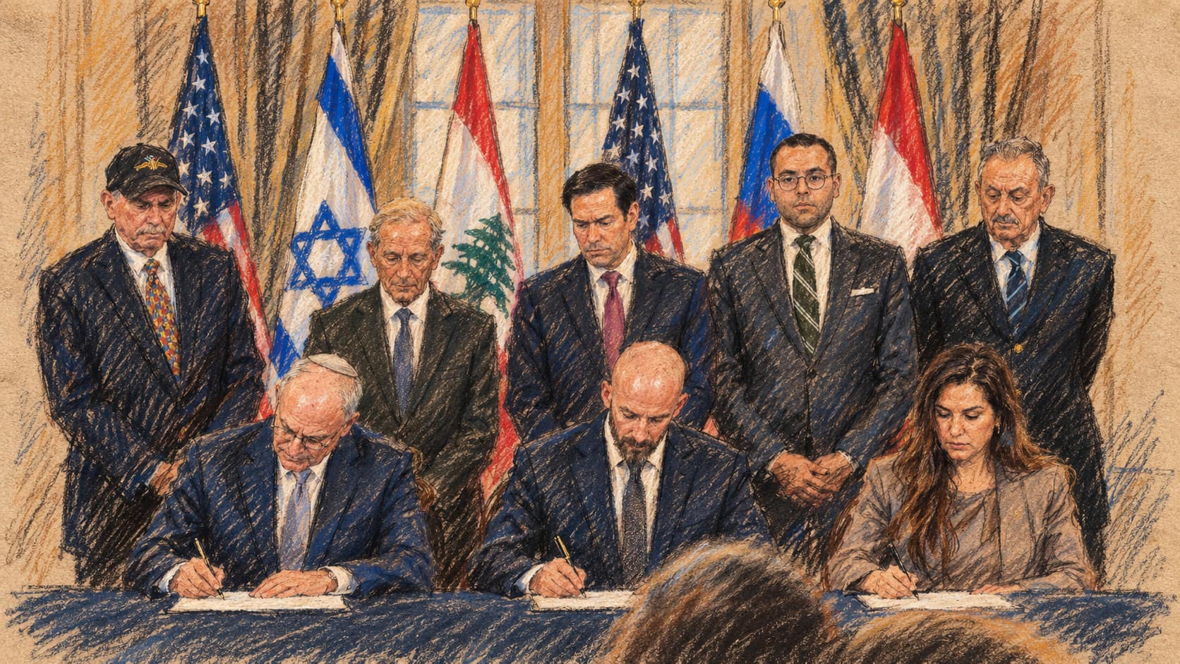 Imagen de la noticia: Israel, Líbano y Estados Unidos firman un marco trilateral que codifica el desarme de Hezbolá