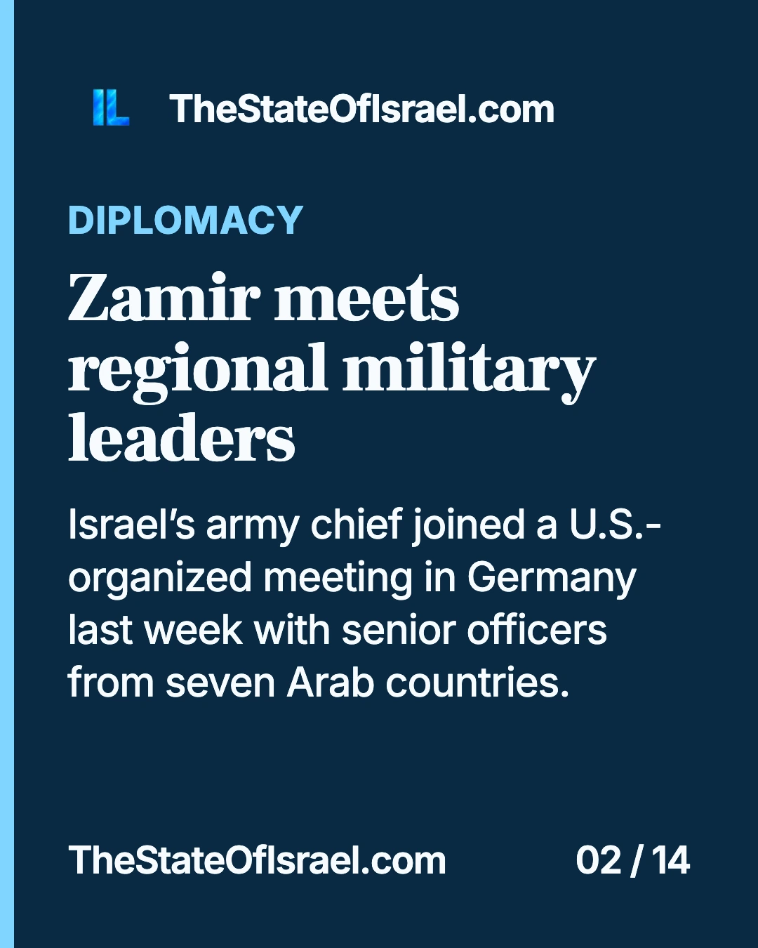Zamir meets regional military leaders. The 15 September 2026 visual edition brings together diplomacy, inflation, technology, railway services, defense and local life in Israel.